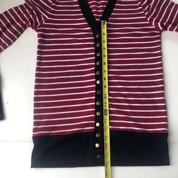 Coco and Main Women’s Size Large Stripped Button Snap Down Cardigan - Picture 12 of 13